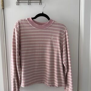 lululemon athletica Pink & White Striped Sweatshirt